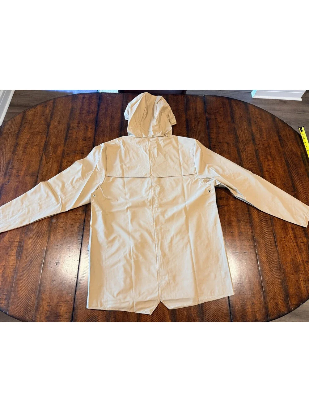 RAINS Jacket W3 Sand Waterproof Hooded Rain Jacket Unisex Large NWT